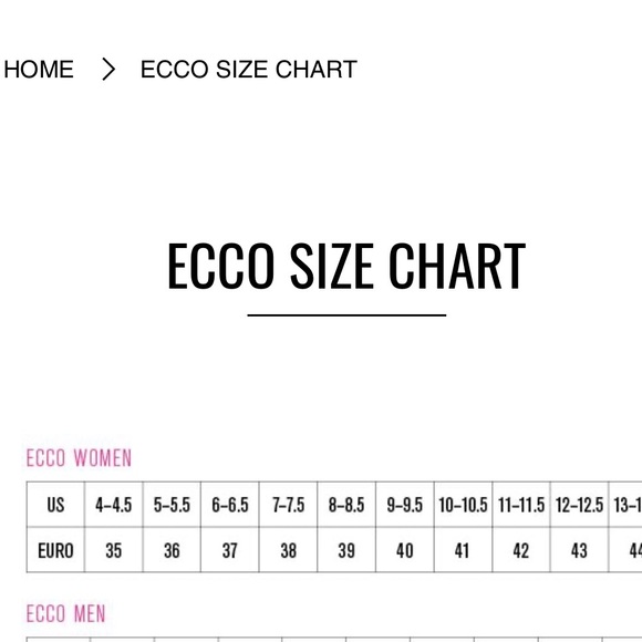 ecco size chart